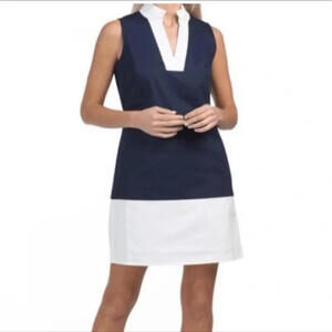 STS Sail to Sable Sleeveless Shift Dress Color block Size Medium EUC